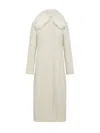 Peuterey Long Coat With Cashmere Goat Collar In Burro