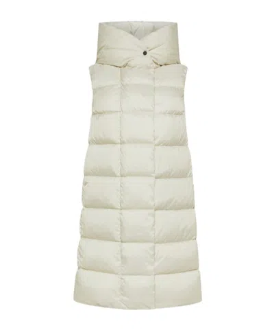 Peuterey Long Hooded Vest In Neutral