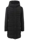 PEUTEREY LONG QUILTED BLACK JACKET