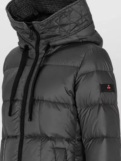 Peuterey Long Quilted Down Puffer Jacket In Black