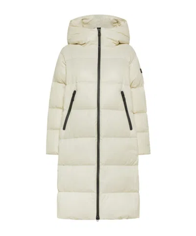 Peuterey Long Shiny Nylon Down Jacket In Gray