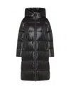 Peuterey Long Padded Jacket With Glossy Finish In Black