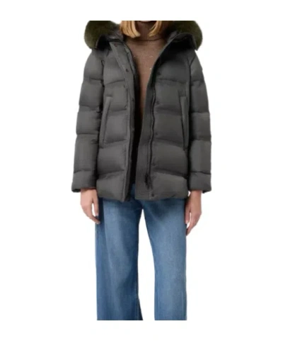 Peuterey Long Sleeve Cotton Coat In Gray