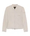Peuterey Suede Leather Jacket In Taupe