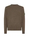 Peuterey Long-sleeved Crewneck Sweater With Logo In Brown