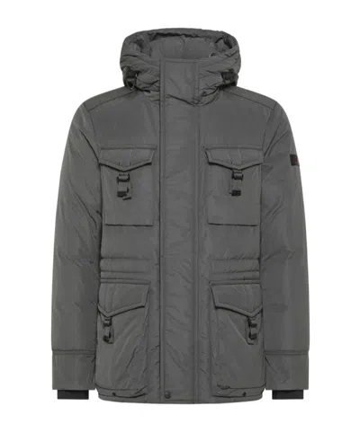 Peuterey Long-sleeved Down Jacket In Black
