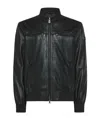 Peuterey Brown Leather Jacket In Black
