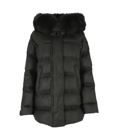 Peuterey Long-sleeved Quilted Cotton Clothes In Black