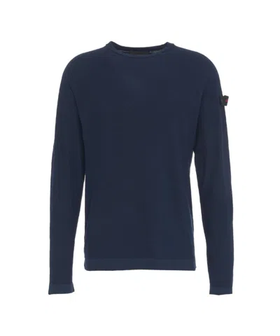 Peuterey Long-sleeved Terry Shirt With Detachable Logo In Black