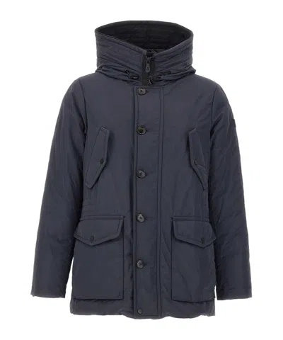Peuterey Long-sleeved Down Jacket In Blue