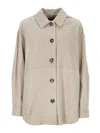 Peuterey Beige Solid Shirt Collar Jacket In Neutral