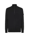 Peuterey Half-zip Knit Sweater In Premium Yak-wool Blend In Black