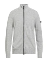 Peuterey Man Cardigan Light Grey Size Xxl Wool, Polyamide
