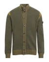 Peuterey Man Cardigan Military Green Size Xxl Wool, Polyamide