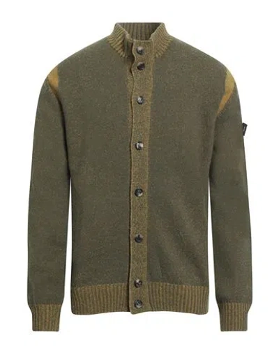 Peuterey Man Cardigan Military Green Size Xxl Wool, Polyamide