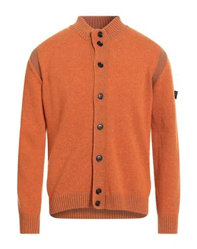 Peuterey Man Cardigan Orange Size Xxl Wool, Polyamide