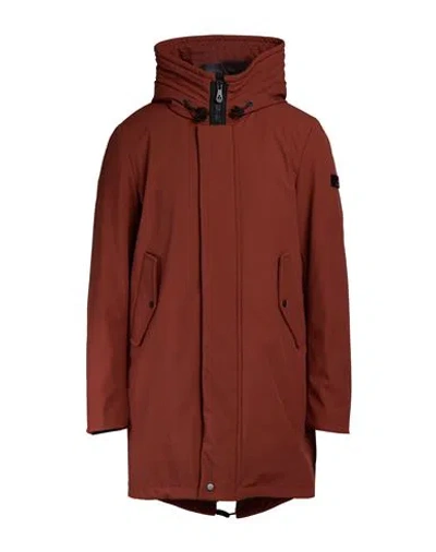 Peuterey Man Coat Brown Size M Polyamide, Elastane