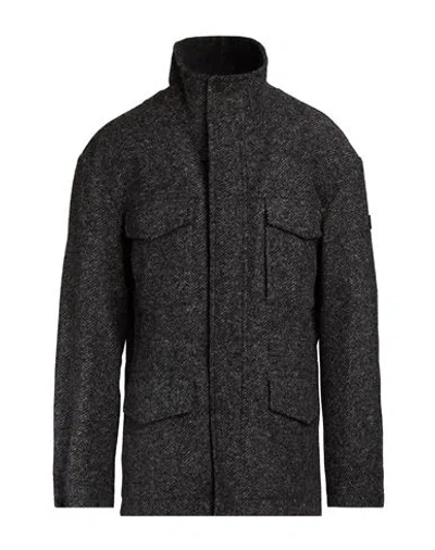 Peuterey Man Coat Charcoal Size M Viscose, Polyester, Wool In Gray