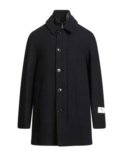 PEUTEREY PEUTEREY MAN COAT MIDNIGHT BLUE SIZE M WOOL, POLYESTER, POLYURETHANE