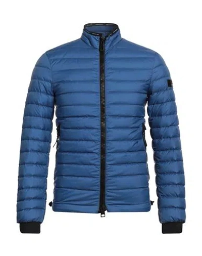 Peuterey Man Down Jacket Blue Size Xs Polyamide In Blue