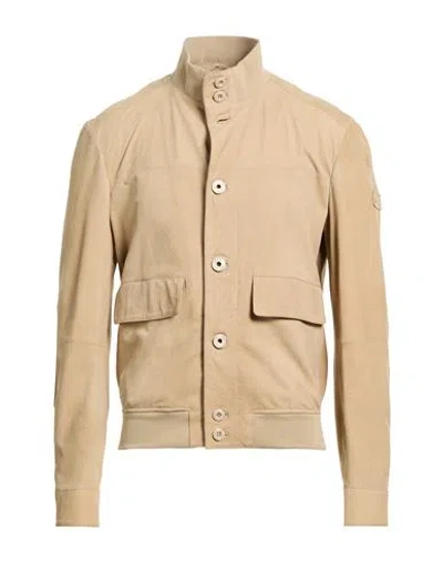 Peuterey Man Jacket Beige Size Xl Sheepskin In Brown