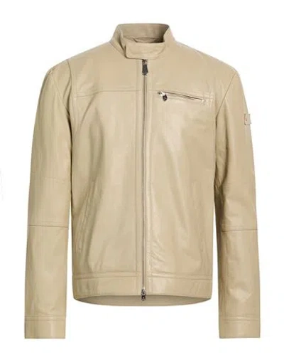 Peuterey Man Jacket Beige Size Xxl Lambskin In Brown