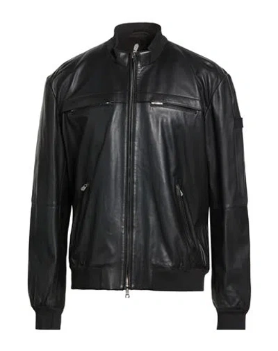 Peuterey Man Jacket Black Size Xxl Lambskin