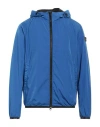 Peuterey Crinkle-effect Windproof Jacket With Adjustable Hood In Blue