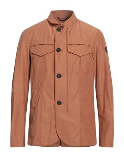 Peuterey Man Jacket Brown Size M Cotton, Polyamide