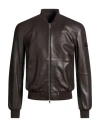 Peuterey Man Jacket Chocolate Brown Size Xl Leather, Polyester, Polyamide, Elastane In Brown