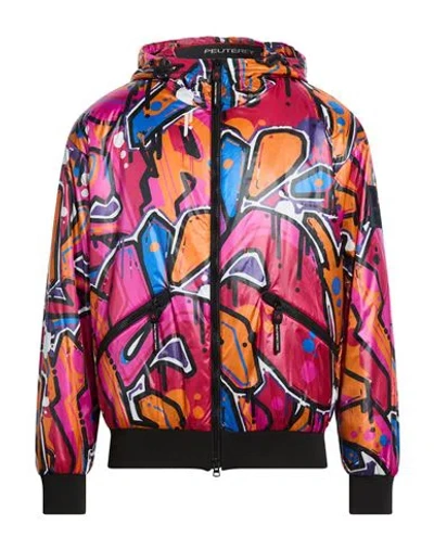 Peuterey Man Jacket Magenta Size Xl Polyamide In Multi