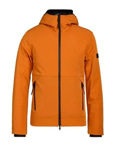 Peuterey Man Jacket Orange Size Xs Polyamide, Polyester, Elastane