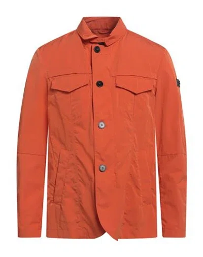 Peuterey Man Jacket Orange Size Xxl Polyamide, Polyester