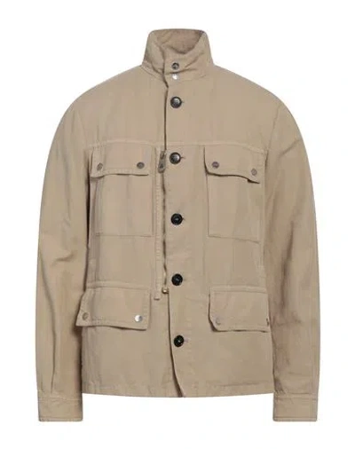 Peuterey Man Jacket Sand Size Xl Cotton, Linen