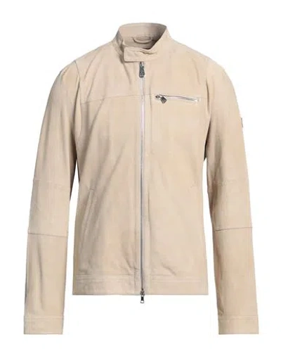 Peuterey Man Jacket Sand Size Xxl Goat Skin