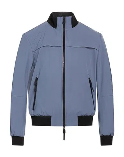 Peuterey Man Jacket Slate Blue Size Xl Polyester, Elastane