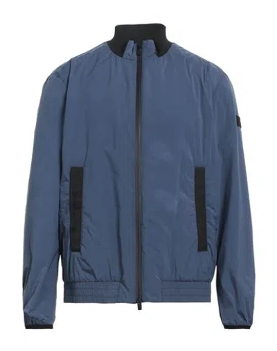 Peuterey Man Jacket Slate Blue Size Xxl Polyamide, Elastane