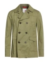 Peuterey Man Overcoat & Trench Coat Military Green Size Xl Cotton