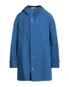 Peuterey Man Overcoat & Trench Coat Slate Blue Size Xxl Polyacrylic, Cotton In Blue