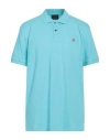 Peuterey Man Polo Shirt Azure Size Xxl Cotton In Blue