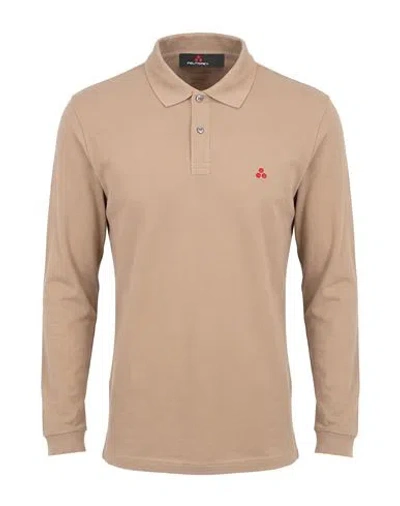 Peuterey Man Polo Shirt Beige Size Xs Cotton In Neutral