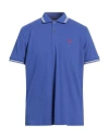 Peuterey Man Polo Shirt Blue Size L Cotton, Elastane