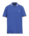 Peuterey Man Polo Shirt Bright Blue Size Xxl Cotton, Elastane