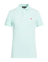 Peuterey Man Polo Shirt Light Green Size S Polyamide, Elastane In Blue