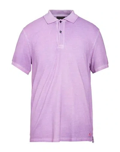 Peuterey Man Polo Shirt Lilac Size M Cotton In Purple