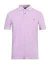 Peuterey Man Polo Shirt Lilac Size Xl Cotton In Purple