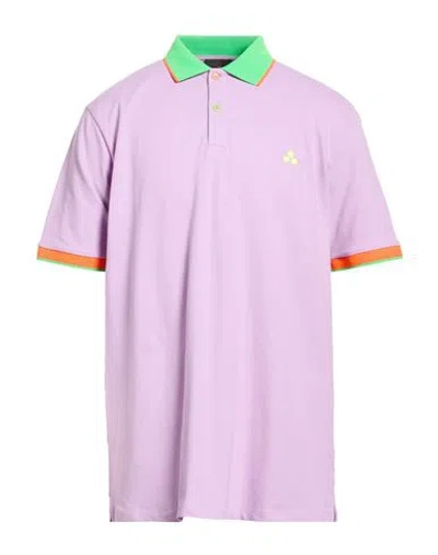 Peuterey Man Polo Shirt Lilac Size Xxl Cotton, Elastane In Purple