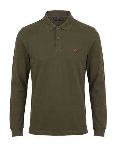 Peuterey Man Polo Shirt Military Green Size Xs Cotton