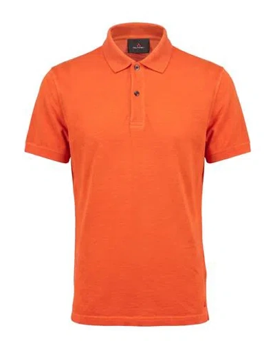 Peuterey Man Polo Shirt Orange Size M Cotton
