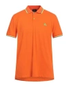Peuterey Man Polo Shirt Orange Size L Cotton, Elastane